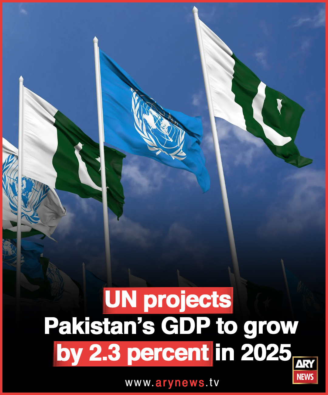 ARY - UN projects Pakistan’s GDP to grow by 2.3 percent in 2025 More ...