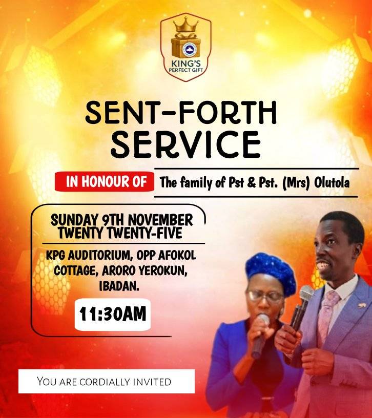 You’re Invited: Send‑Forth... - RCCG Kings Perfect Gift | Facebook