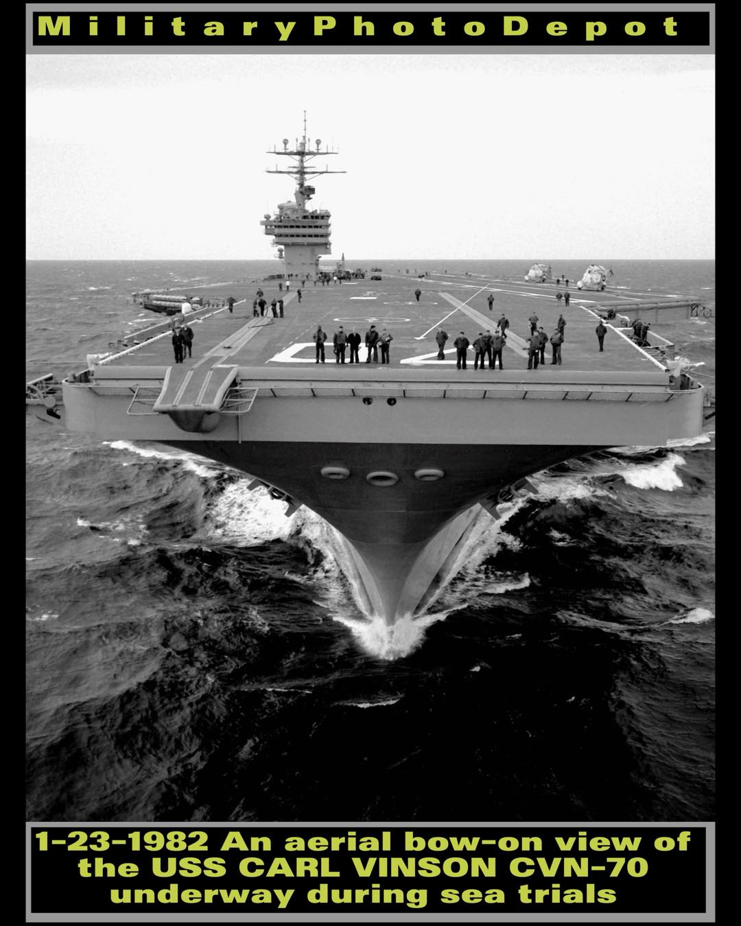 Now that's pushing some water! Here is USS Carl Vinson CVN-70