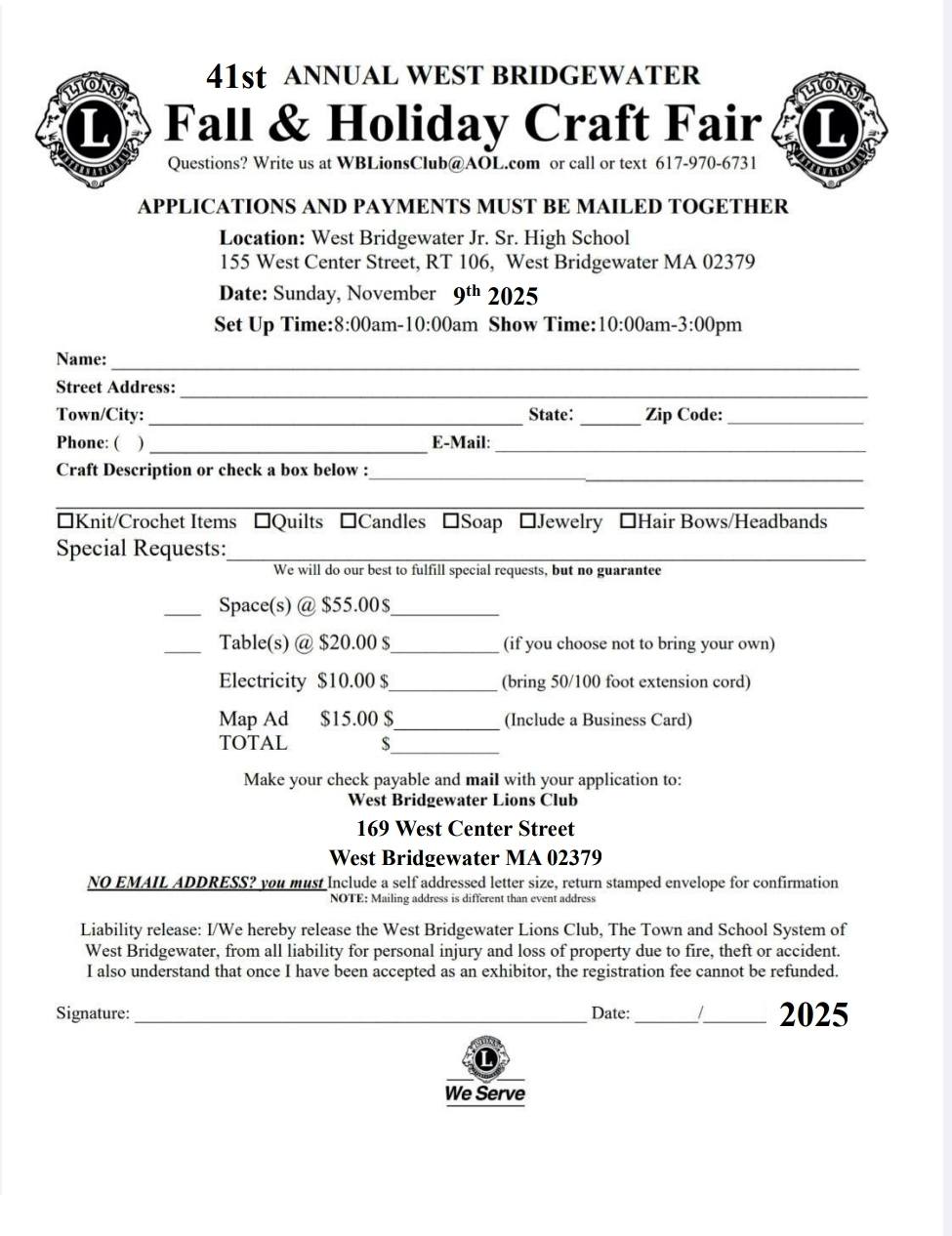 West Bridgewater Lions Club... - West Bridgewater Lions Club