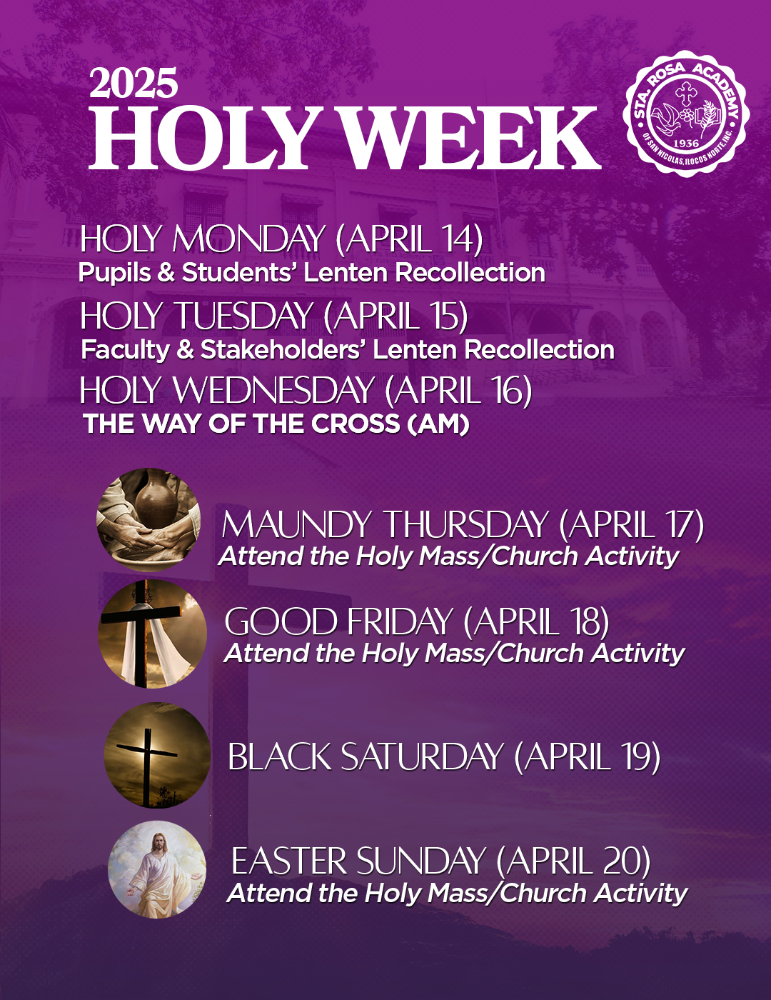 Sta. - As we approach the sacred observance of Holy Week 2025, we would ...