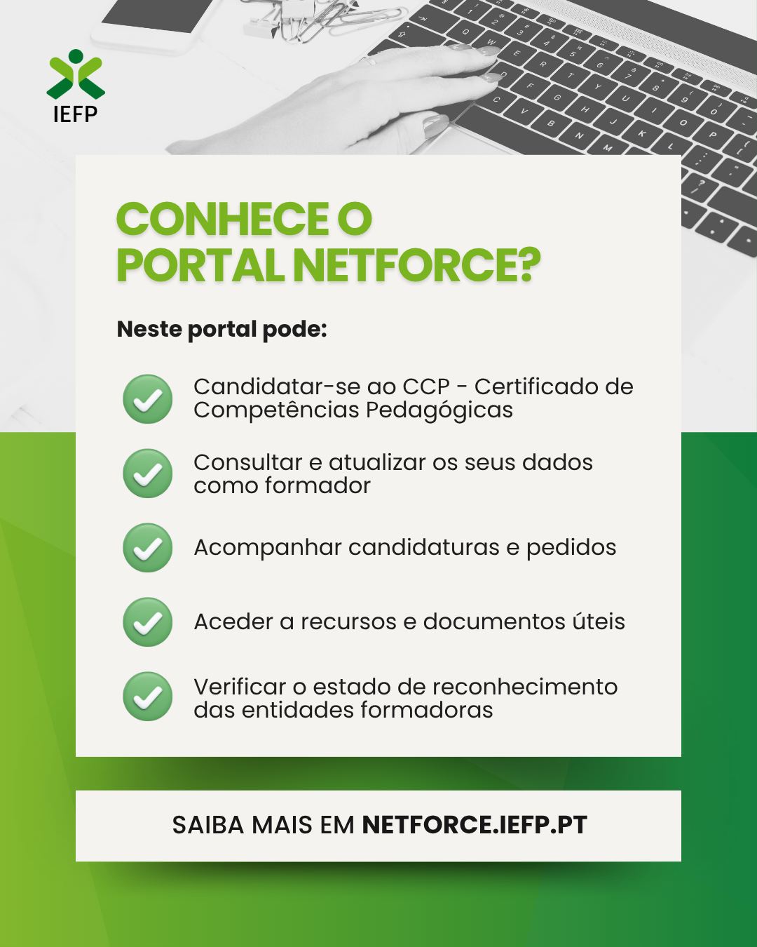 IEFP - 🌐 Conhece o Portal NetForce? 📚 Se está ligado à formação ...