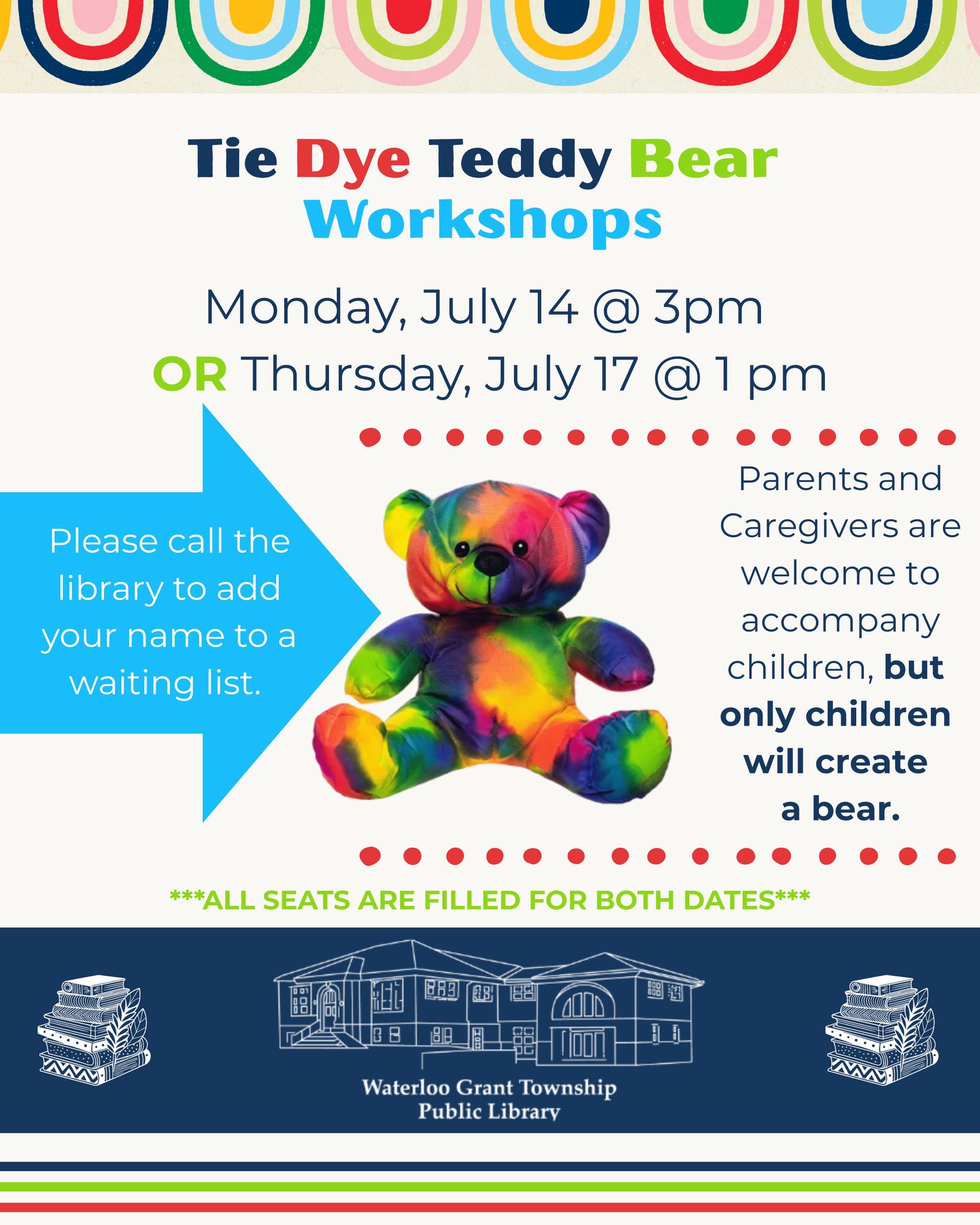 Tie Dye Teddy Bear Workshops