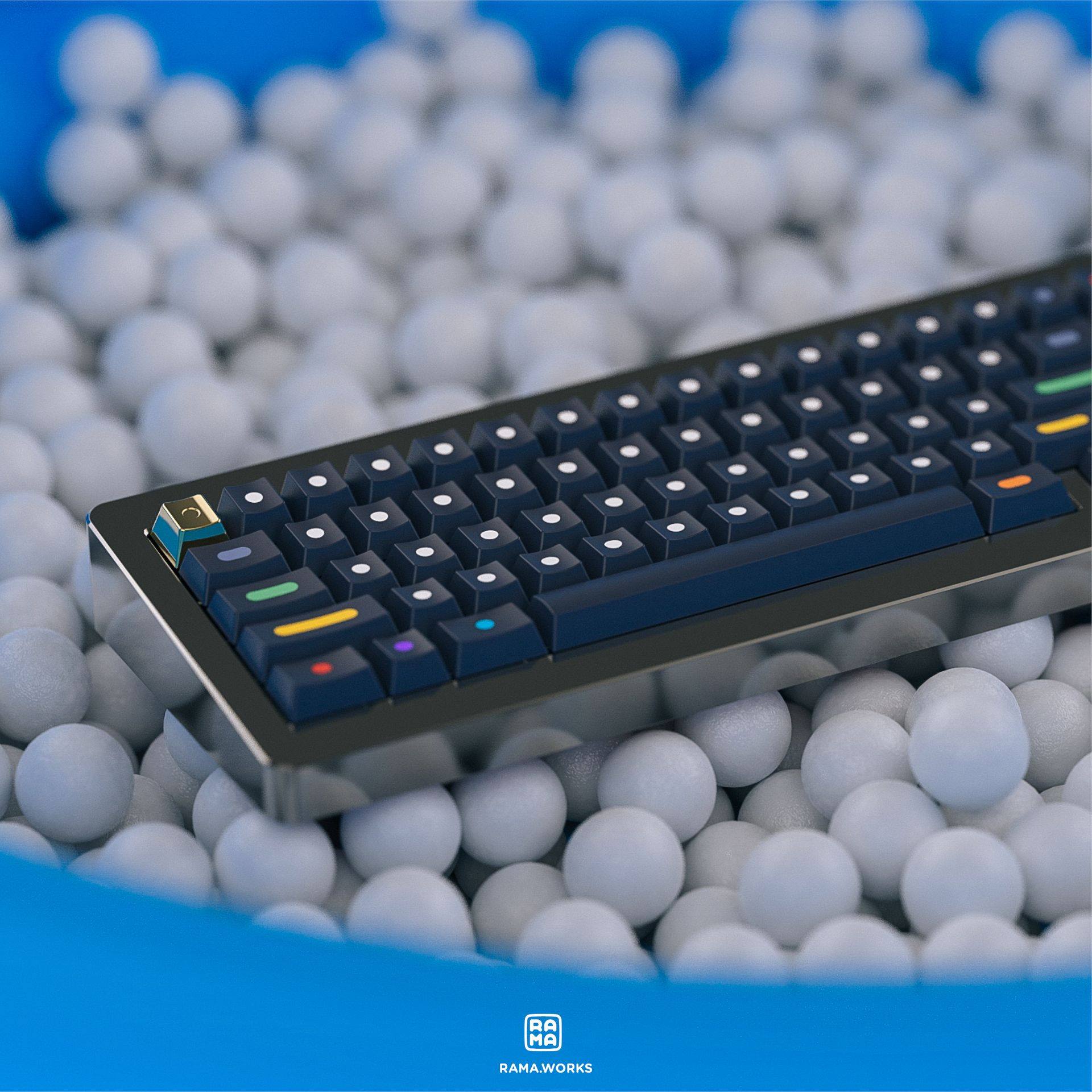 RAMA WORKS - Rama Works GMK Dots Brass Artisan paired with...