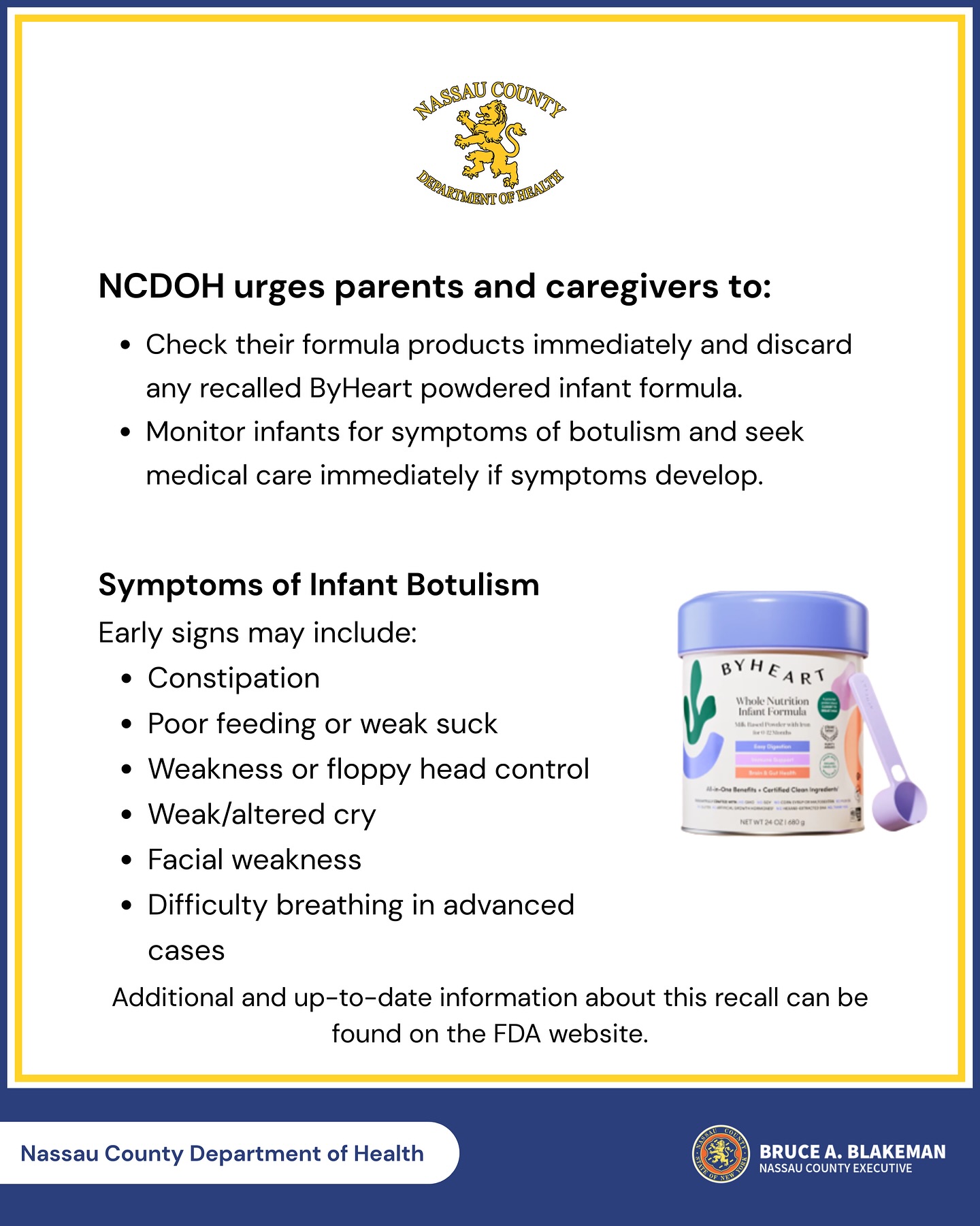 🚨 Infant Formula... - Nassau County Department of Health | Facebook