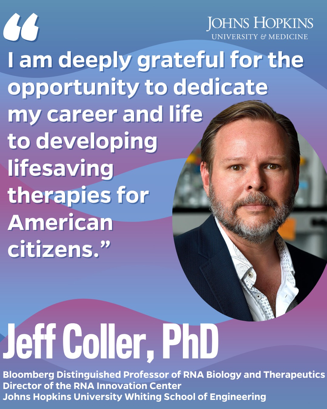 Johns - Jeff Coller studies the very essence of life. His work with the ...