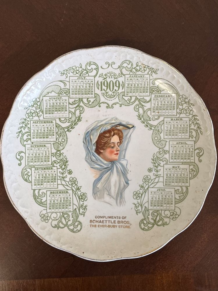 Dayton calendar plates collection from 1909 to 1920