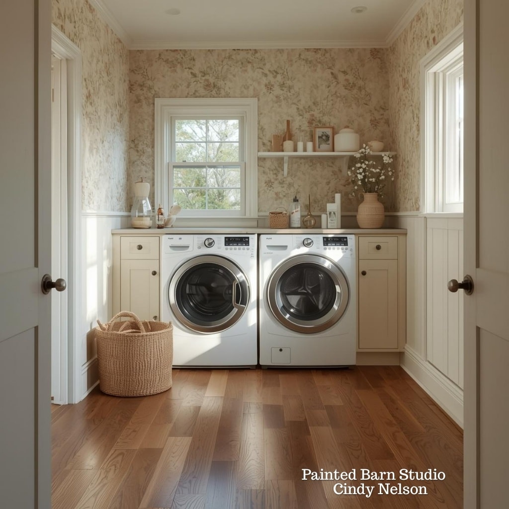 Painted - This pretty laundry room makes me think of my grandmother ...
