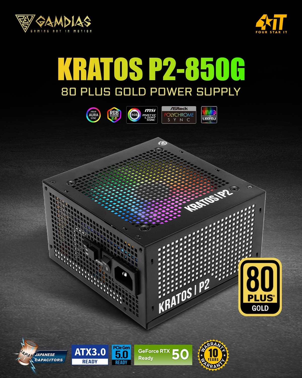 FOUR - 🔌 GAMDIAS Kratos P2-850G🔋Built for high-performance gaming rigs ...