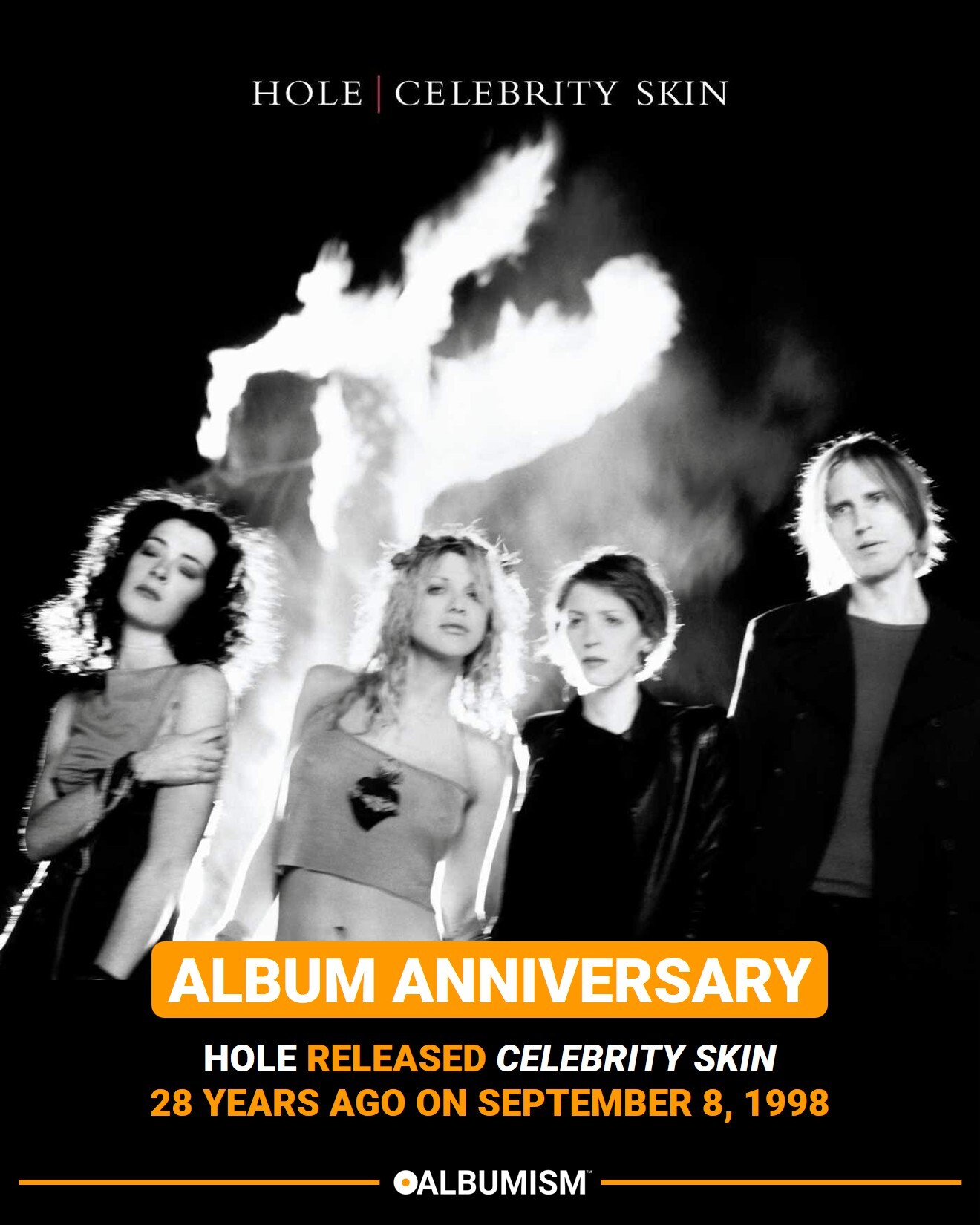 Hole released 'Celebrity Skin' 28 years ago on September 8, 1998.