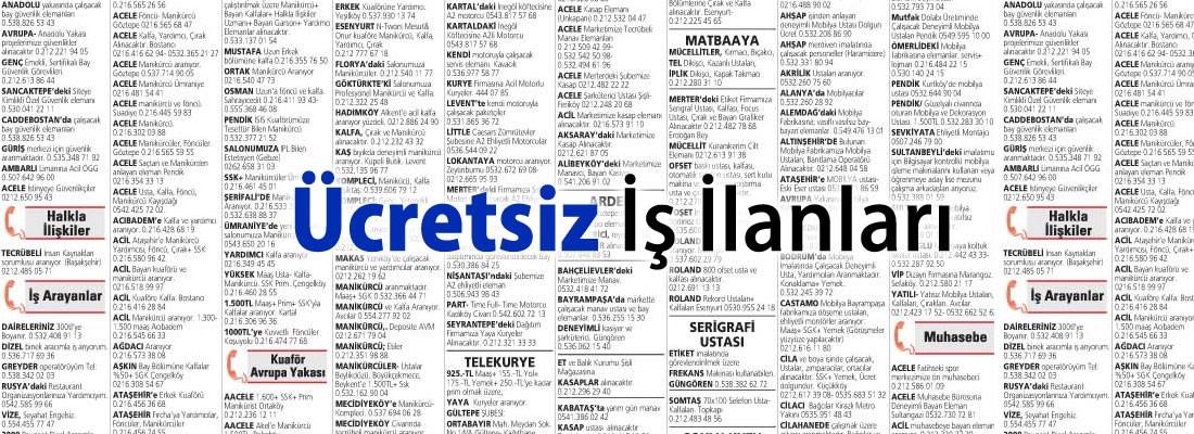 Ücretsiz İş İlanları