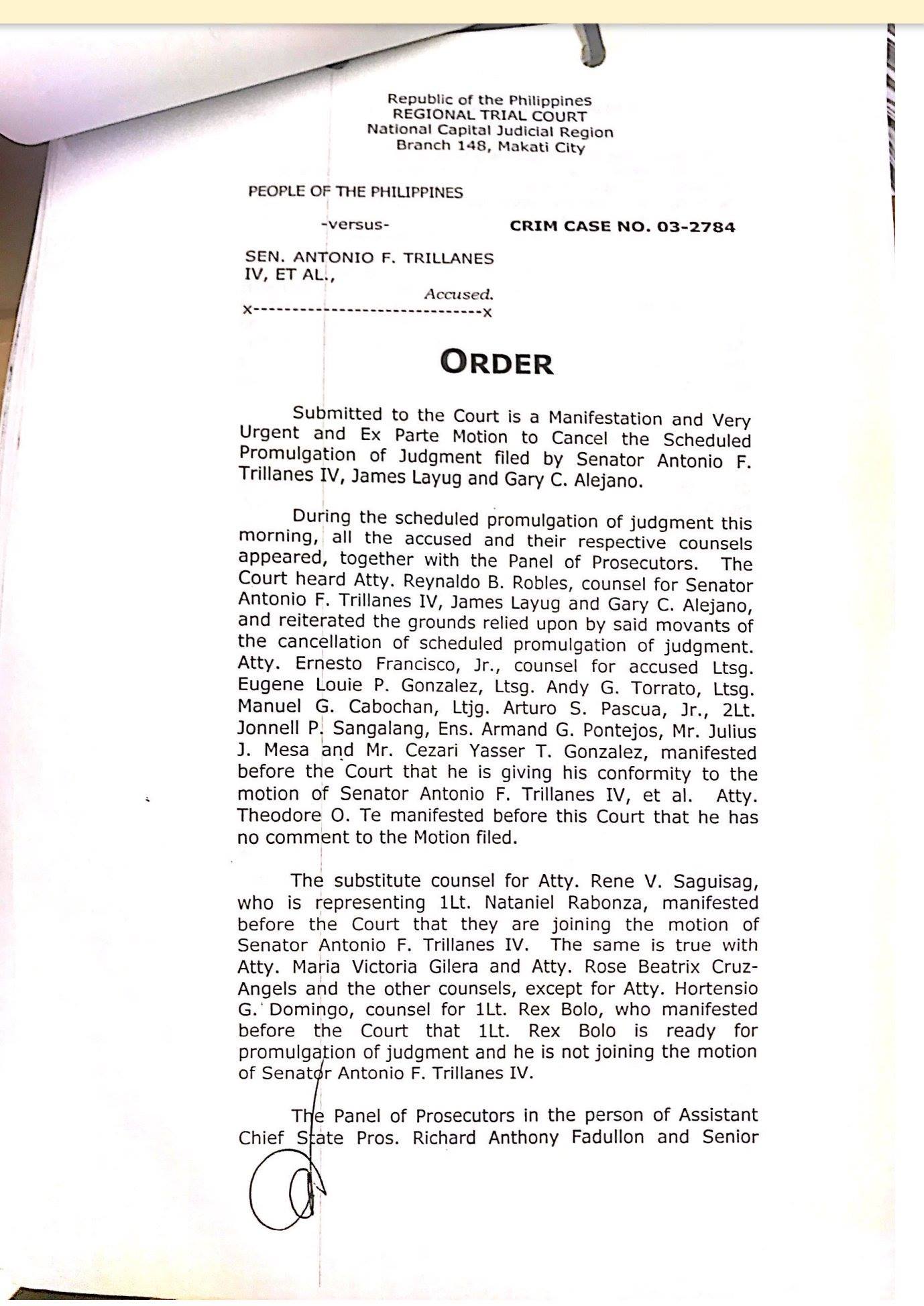 Philippine Star - READ: Last ruling of Makati RTC on case... | Facebook