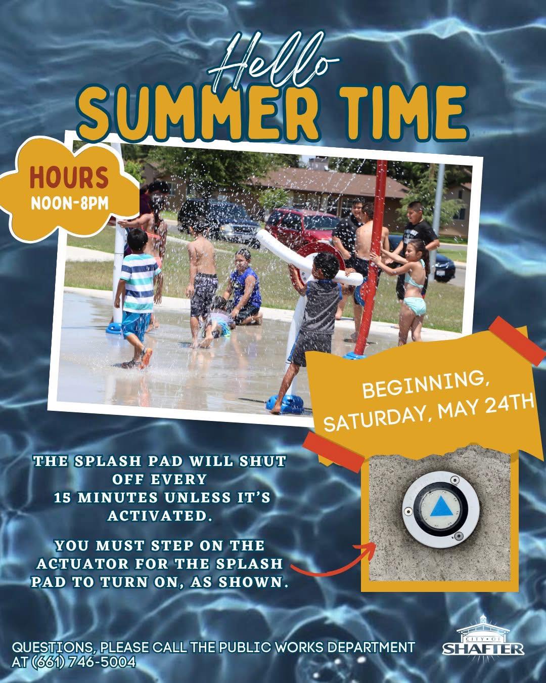 City of Shafter - SPLASH PAD IS OPEN AT VETERANS PARK 💦... | Facebook