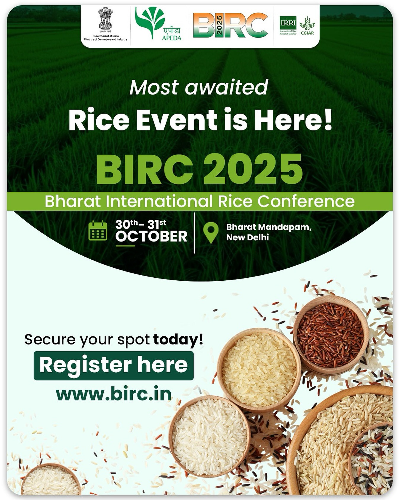 The wait is over. Bharat International Rice Conference 2025 is here ...