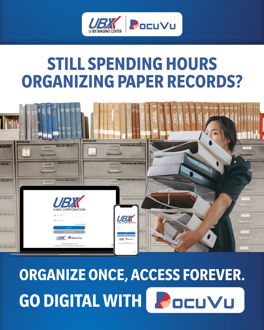 U-BIX - Tired of the paper chase? With DocuVu, you can store, organize ...