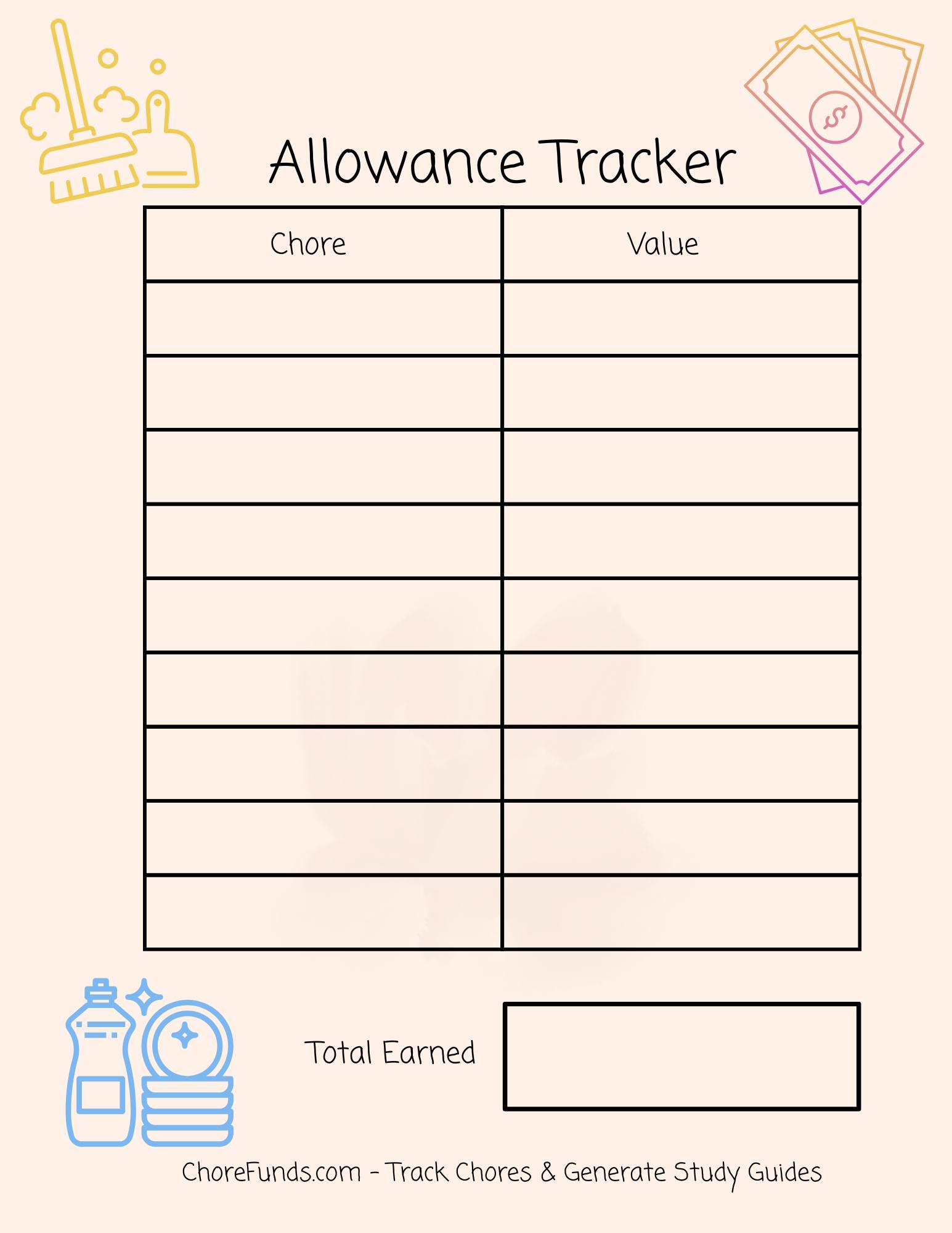 Allowance Tracker Free Printable - To download the free printable PDF ...