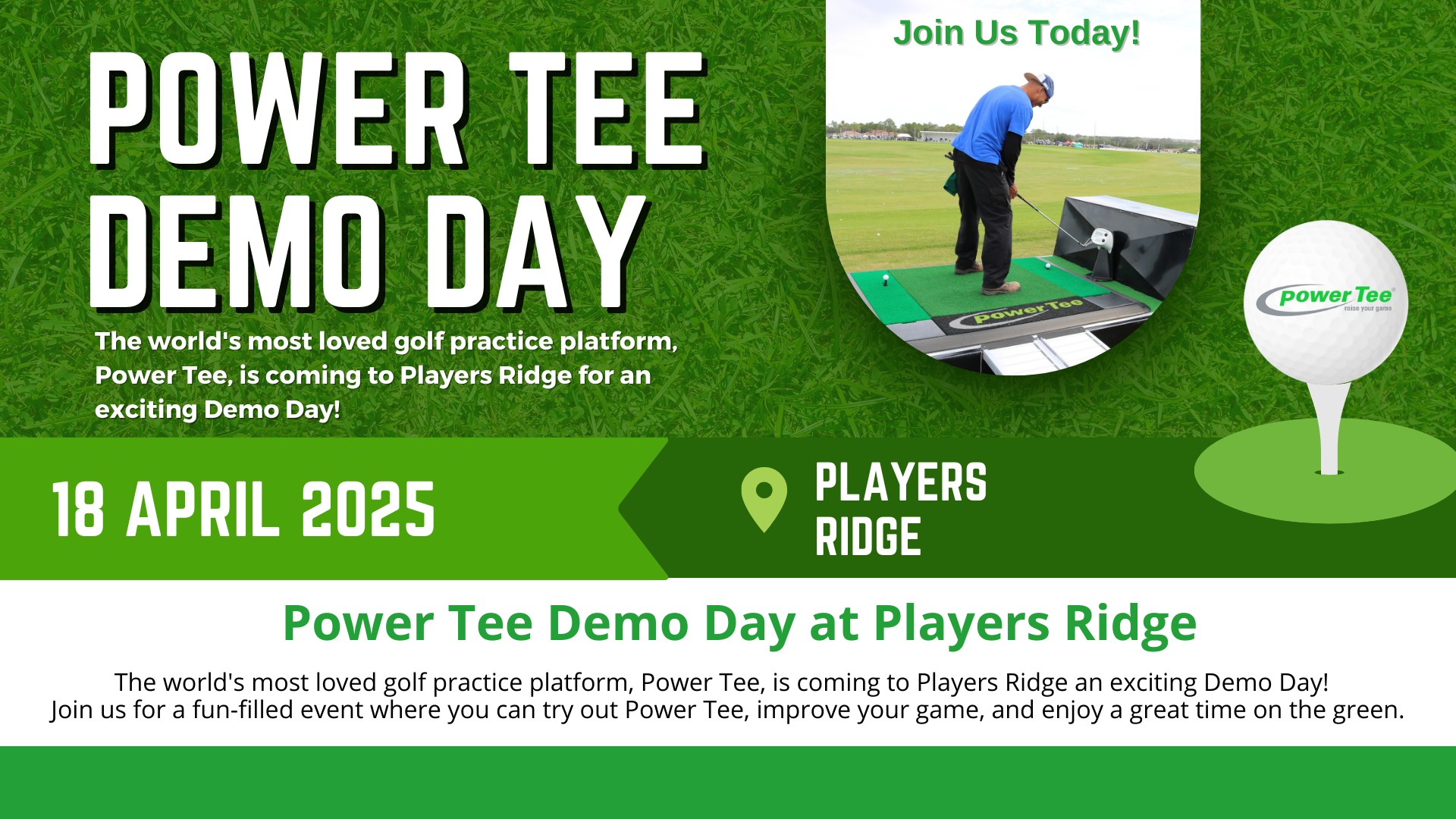 Power Tee - 🚀 Power Tee Demo Day at Player's Ridge! ⛳ The... | Facebook