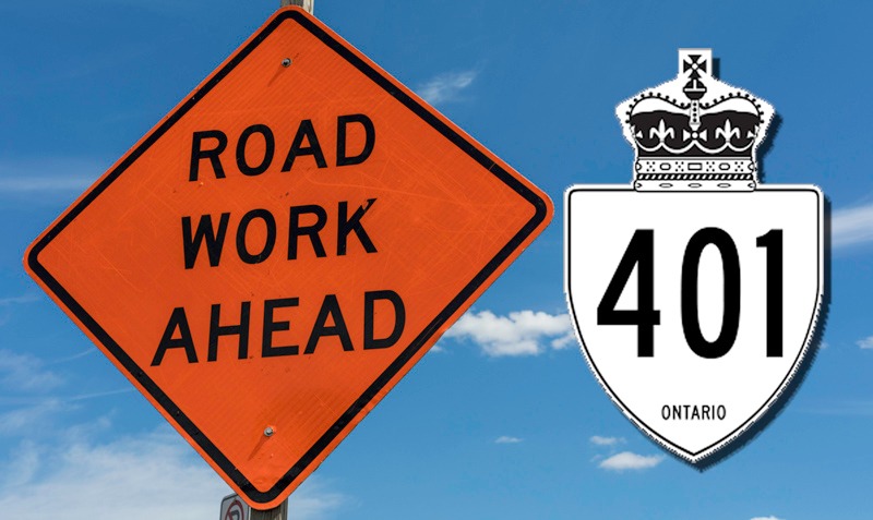 Township - Traffic Advisory | Construction Work on Hwy 401 at County Rd ...