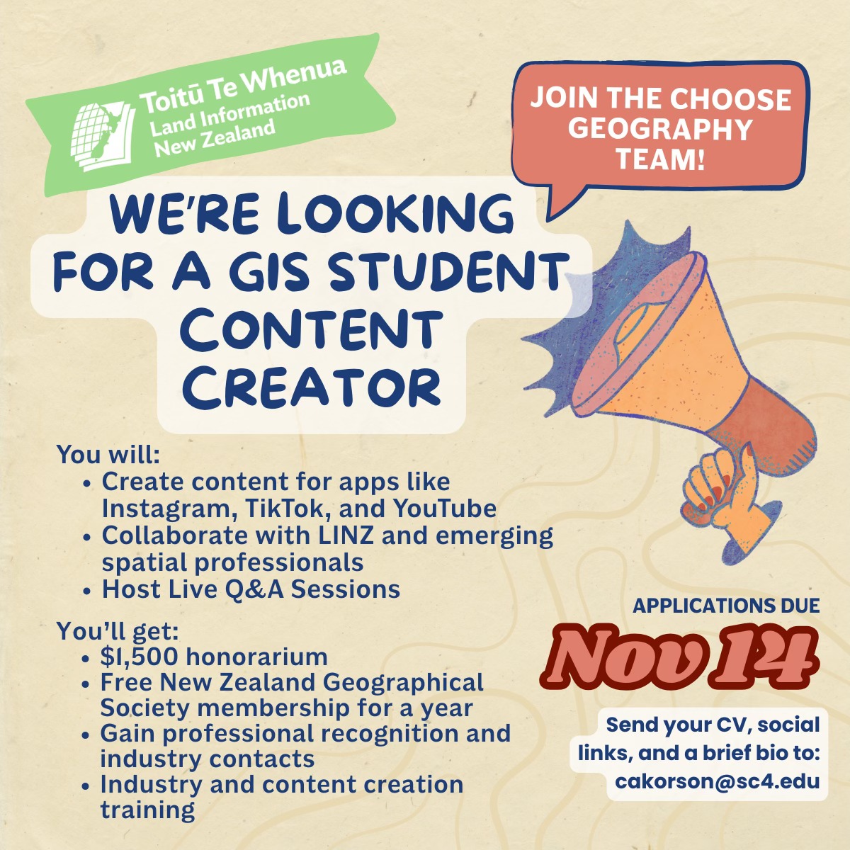 New - Choose Geography NZ is looking for a GIS-focused content creator ...