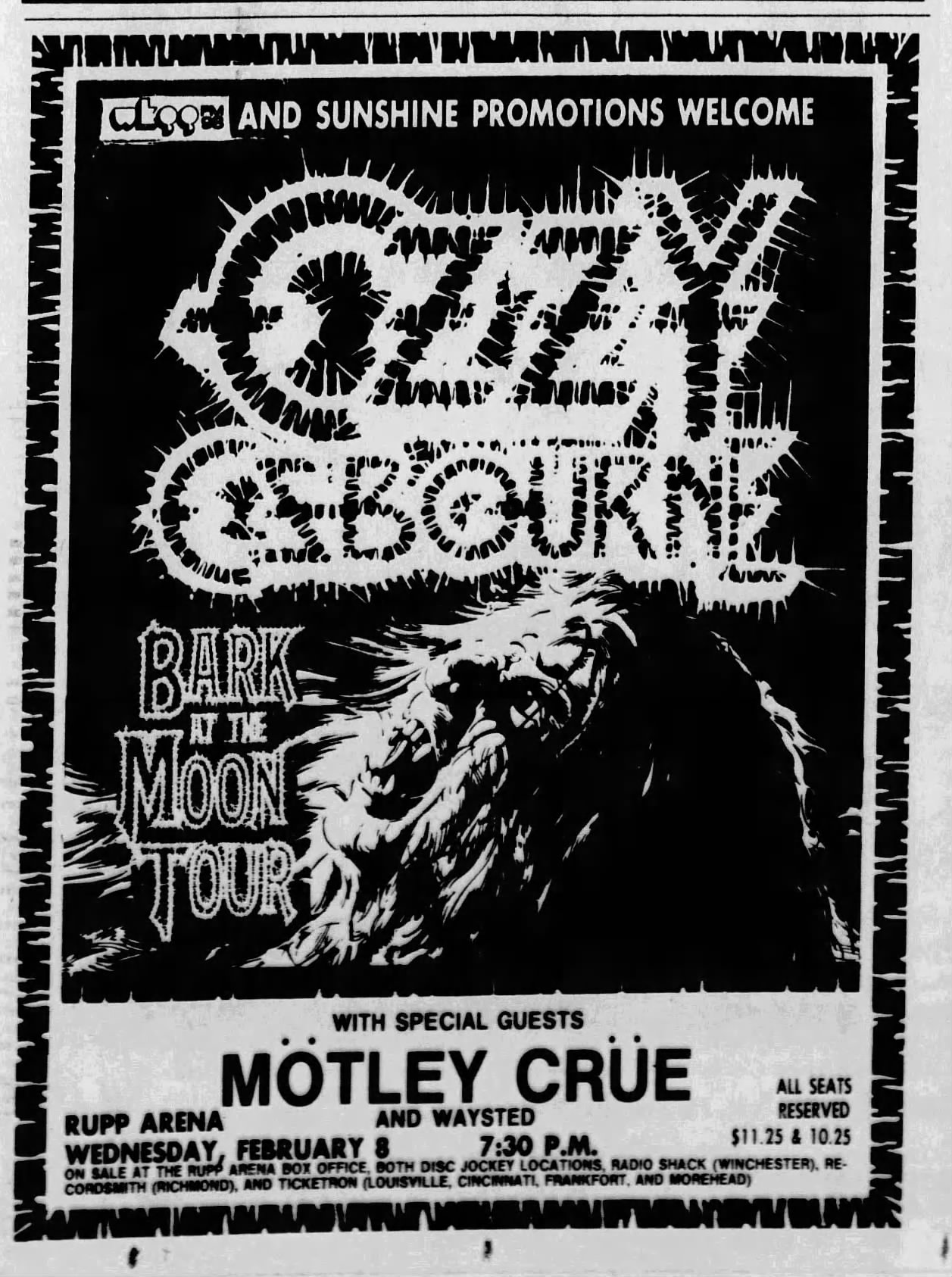 Ozzy's Bark at the Moon tour at Rupp Arena in 1984