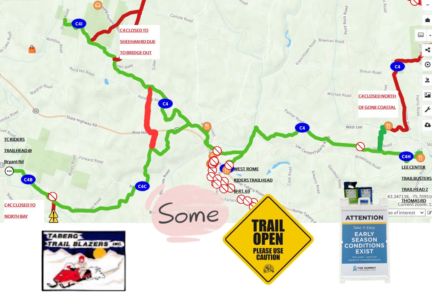 Taberg - Trail Openings: At this time we are able to open a few trails ...