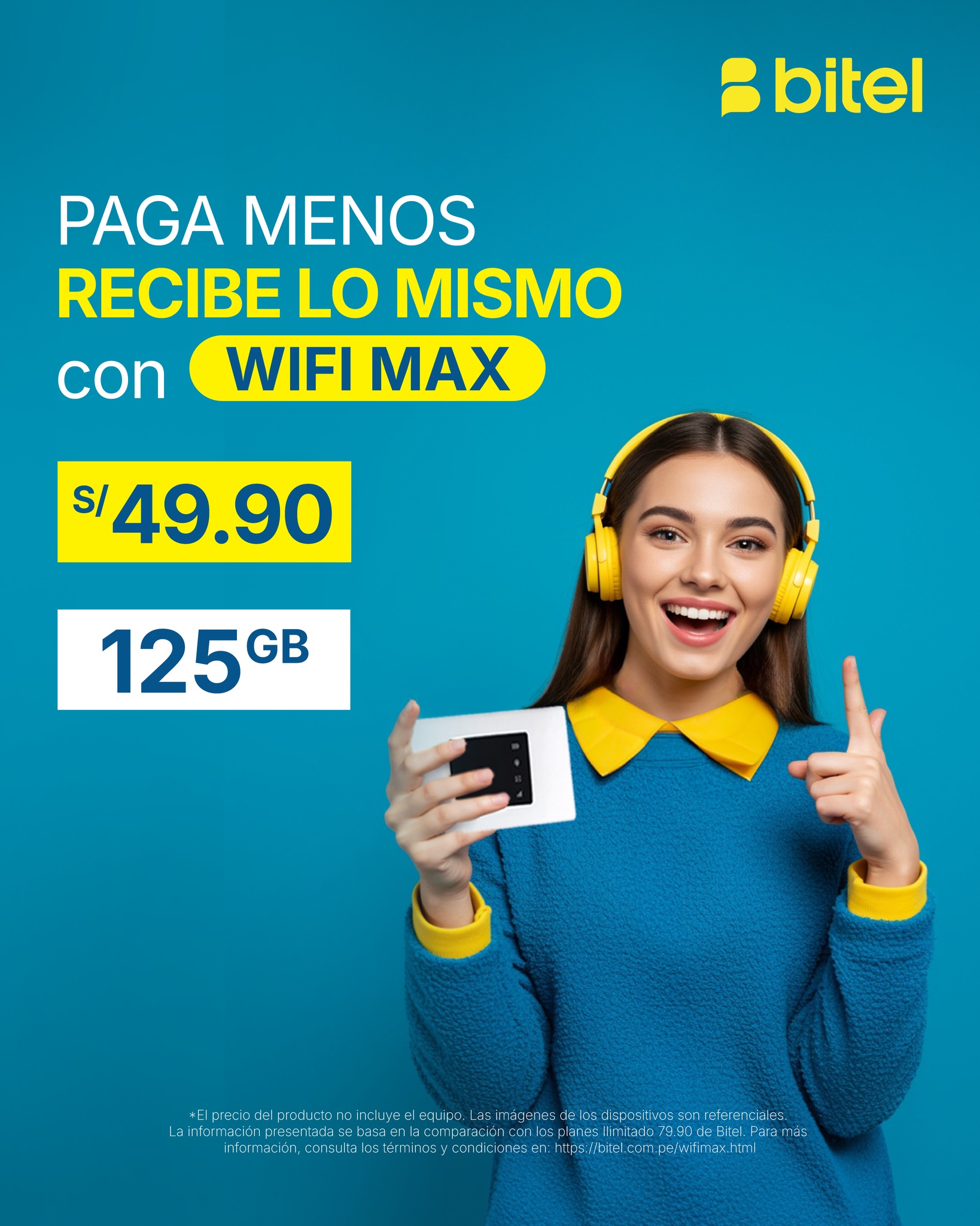 Bitel - 💸 Con Wi-Fi Max disfruta de 125GB por solo S/49.90 Internet ...