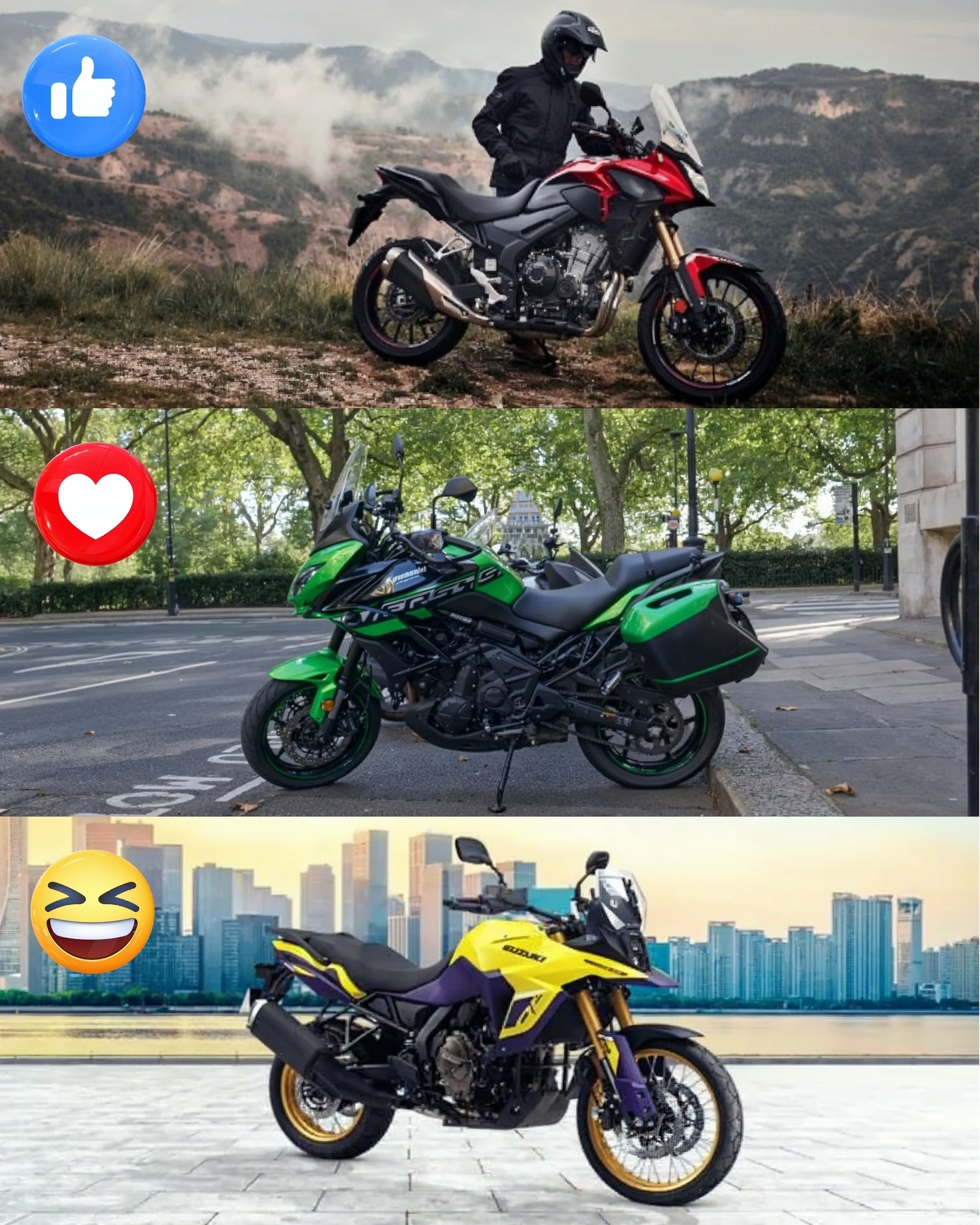 🔥 Honda CB500X vs Kawasaki Versys 650 vs Suzuki V-Strom 800