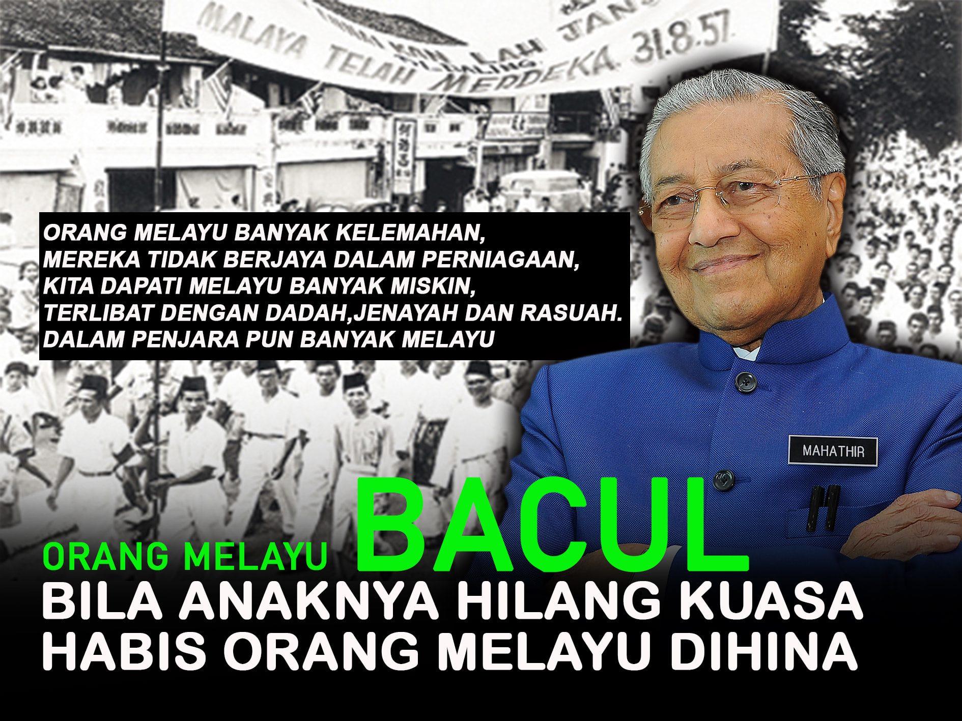 Orang Kampung Tun Mahathir Hina Melayu Lagi Ini Sikap Tun Mahathir Beliau Amat Jarang Puji Orang Melayu Baginya Orang Melayu Itu Bujang Bangsa Yang Maju Rajin Dan Berdaya Saing Terbaru Semalam