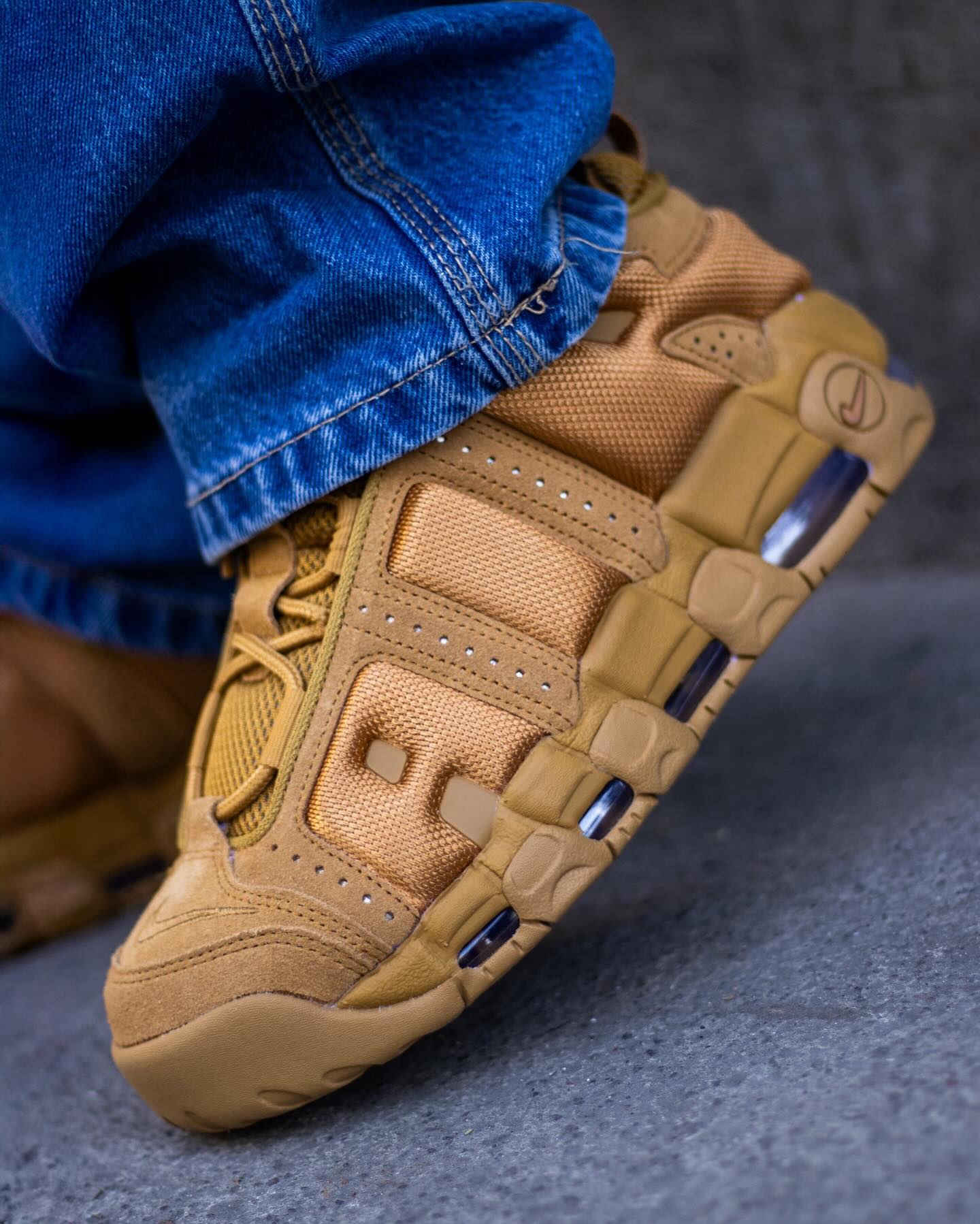 Uptempo Shoes Air More Uptempo Flax On Feet Nike Air More Uptempo 
