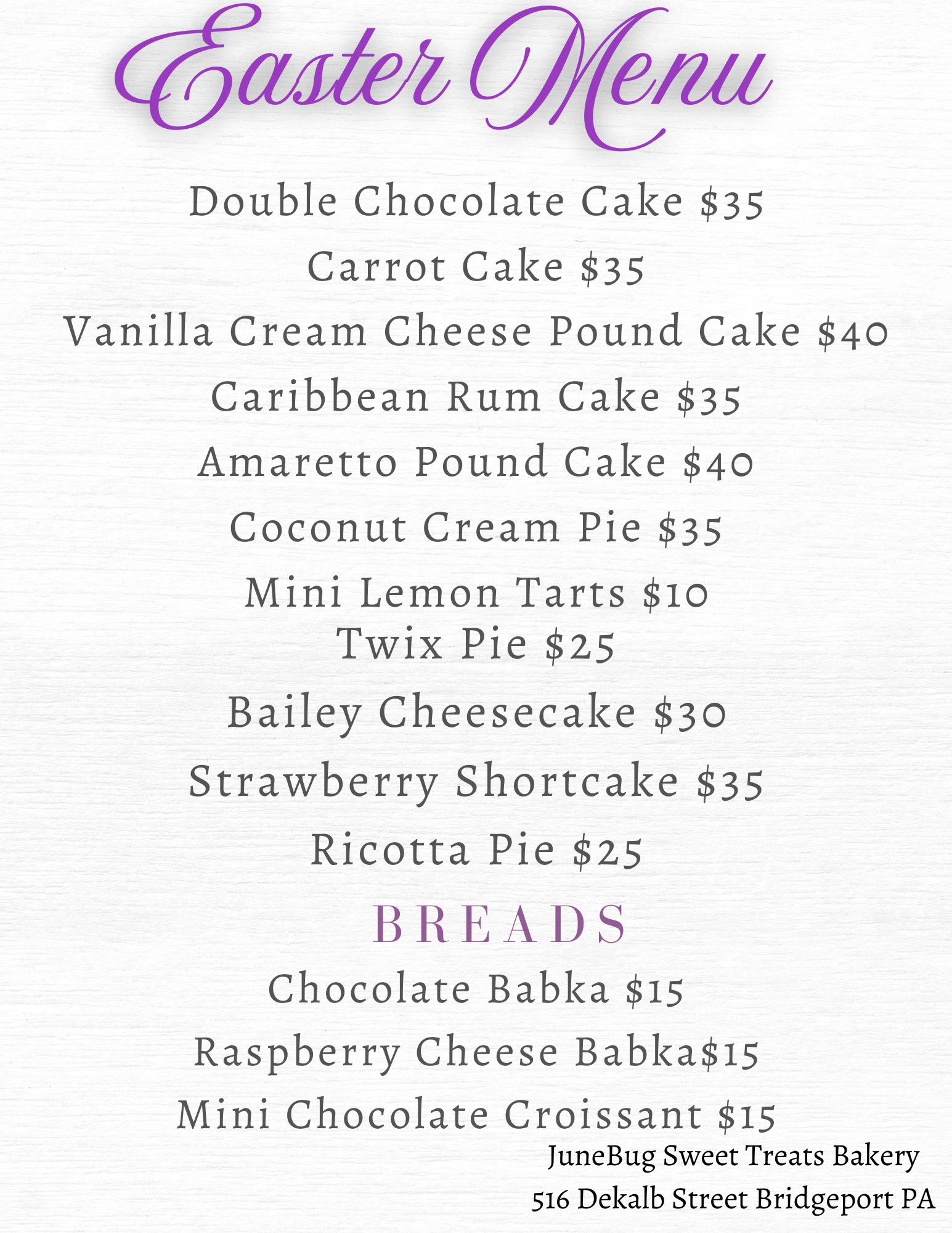 JuneBug Sweet Treats | Bridgeport PA
