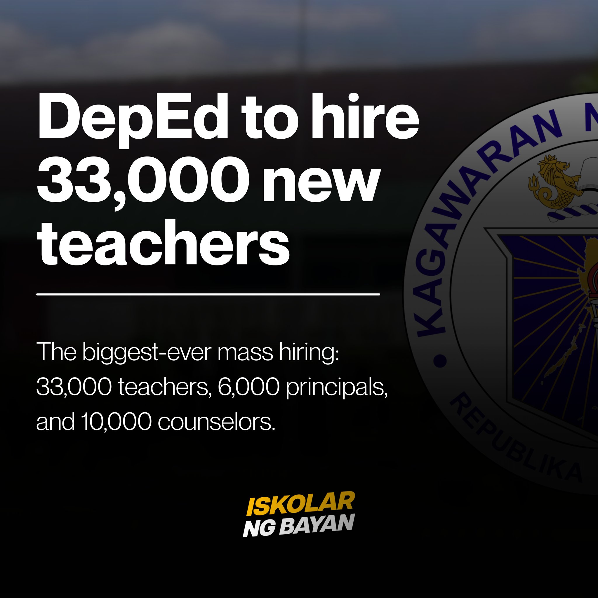 Iskolar - DepEd is looking for new teachers! The Department of ...