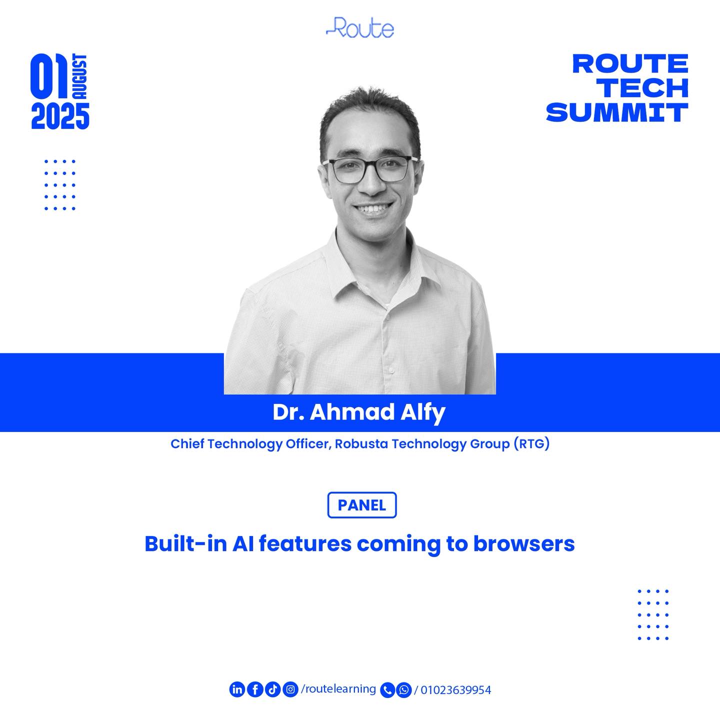 Route - هيكون معانا دكتور احمد الفي في Route Tech Summit 2025 في Talk ...