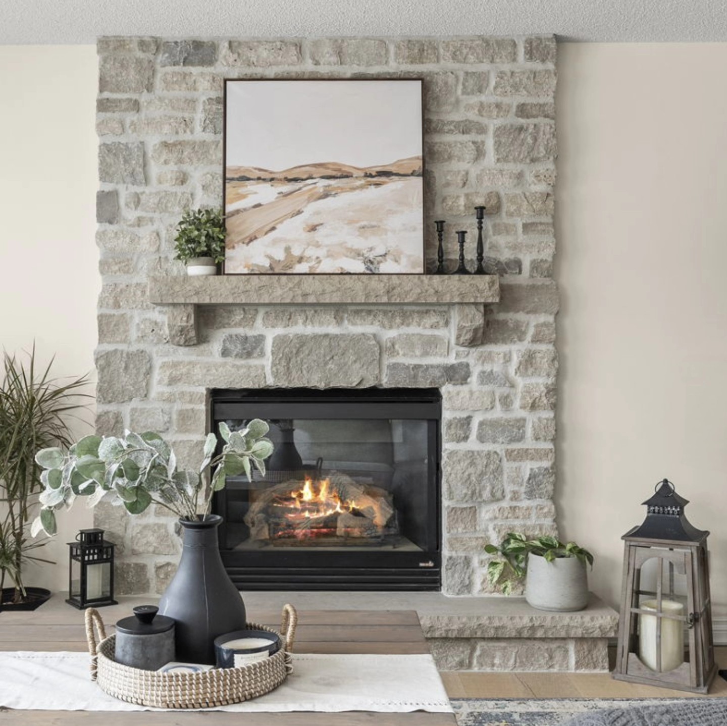 Cosch - Blended Limestone for the cozyiest fireplace Design and built ...