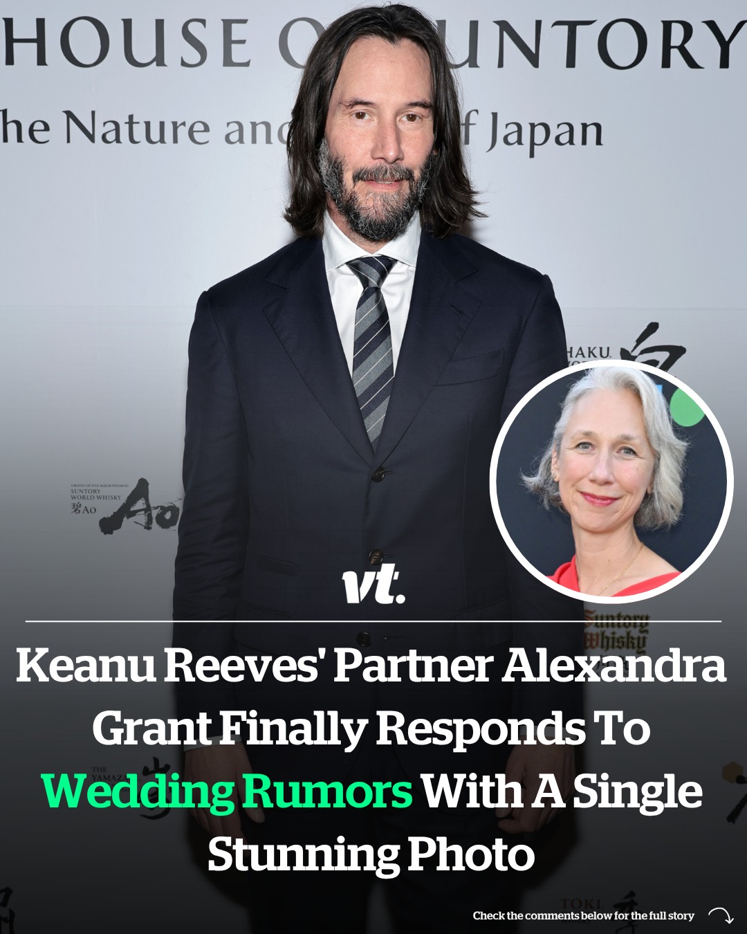 VT - She shared a single photo of her and Keanu Reeves and captioned it ...
