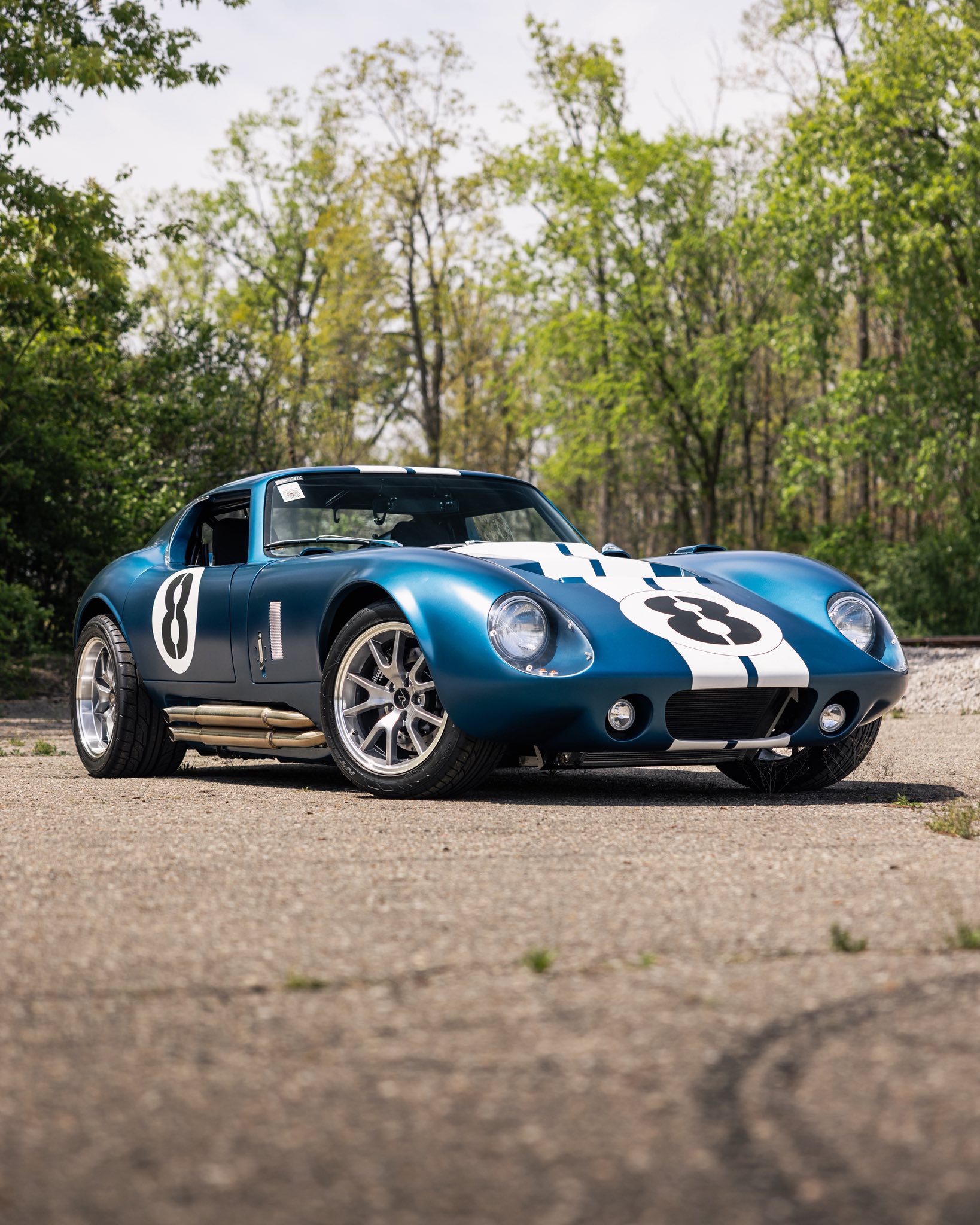 Check out this Factory Five Type 65 Coupe in Matte Blue with bold