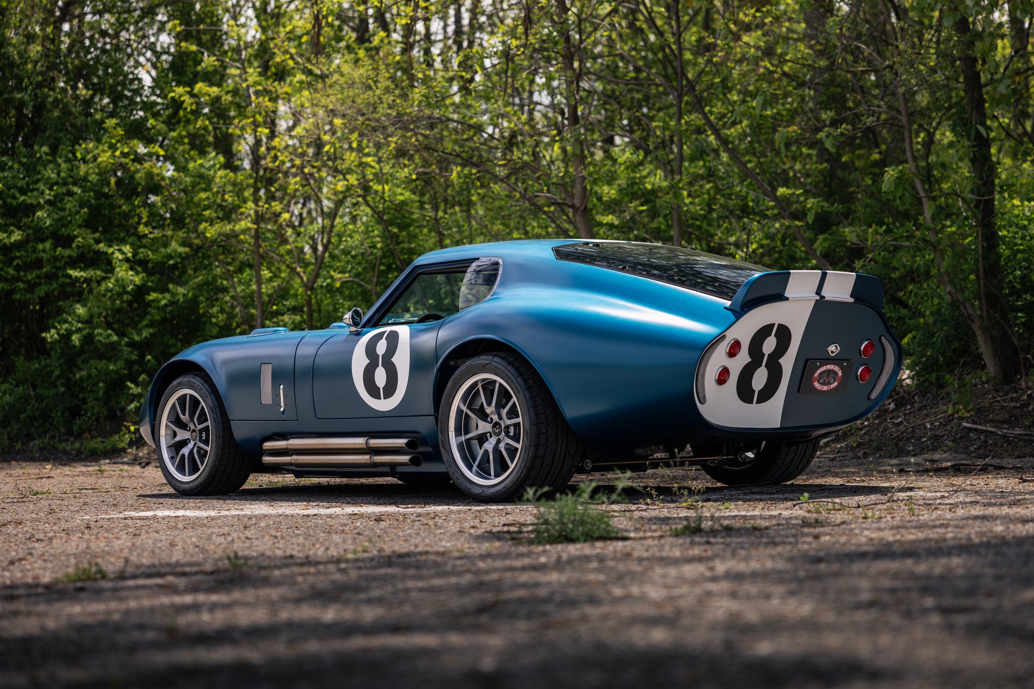Check out this Factory Five Type 65 Coupe in Matte Blue with bold