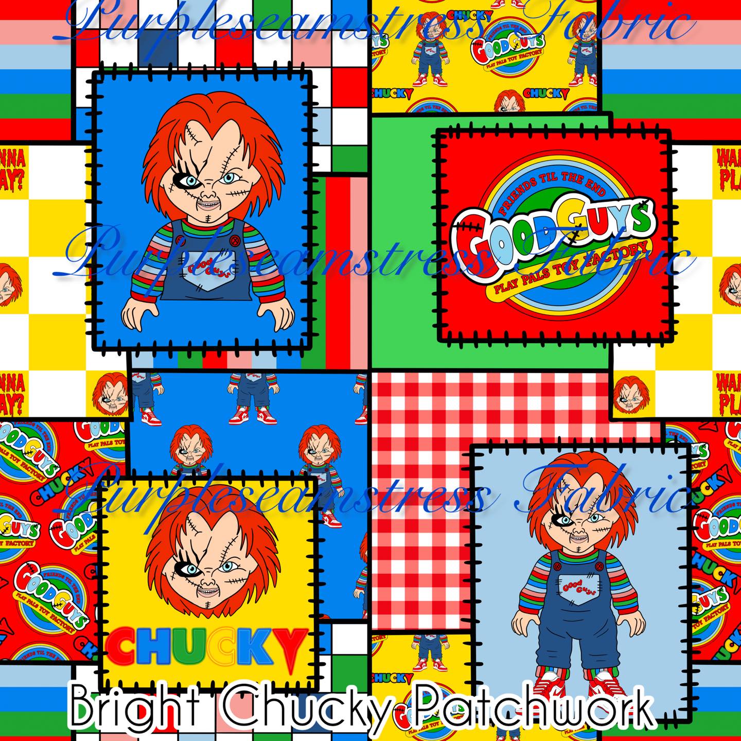 Purpleseamstress - “Bright Chucky Patchwork” 💖Ready to print and ...