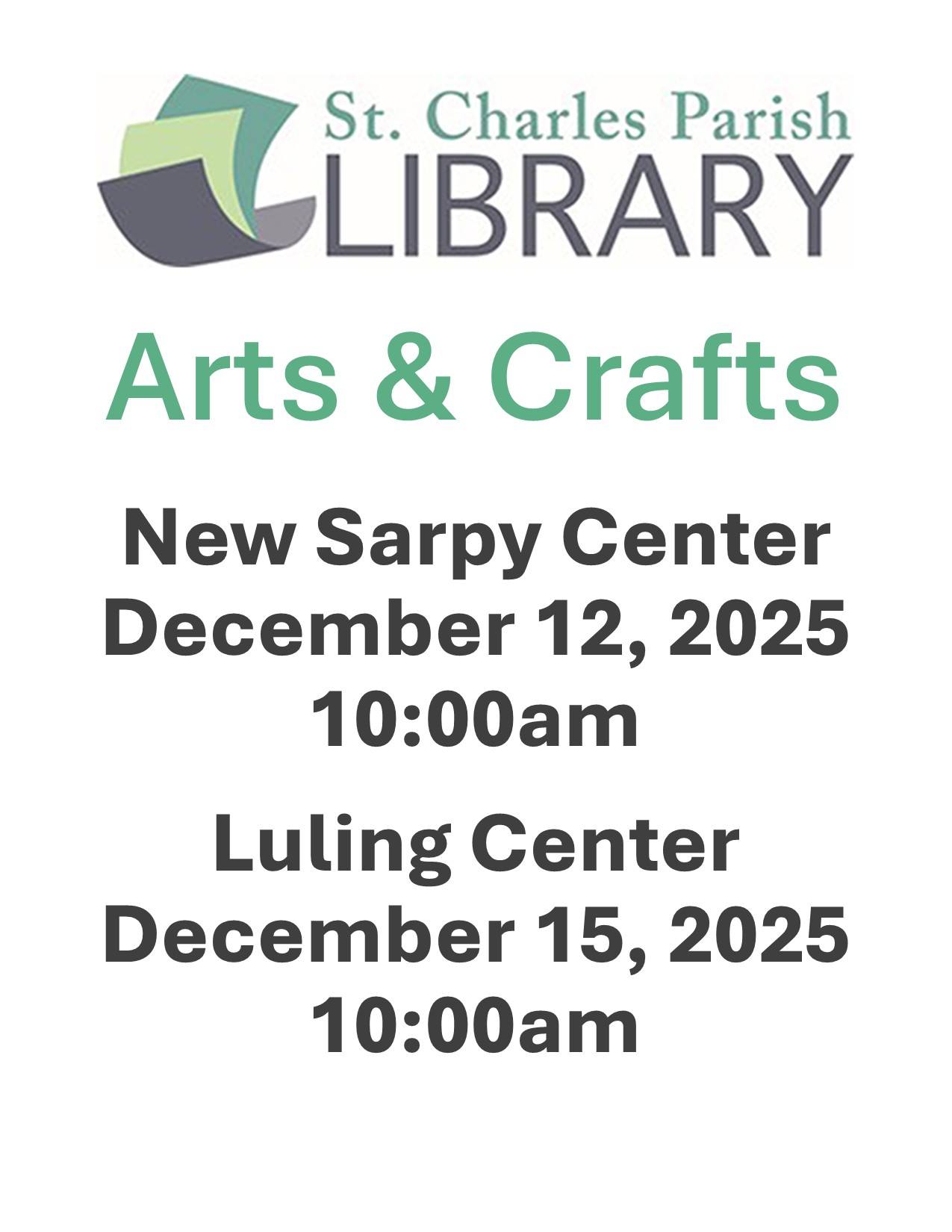 St. - Join us at the New Sarpy Center for Arts and Crafts with the St ...