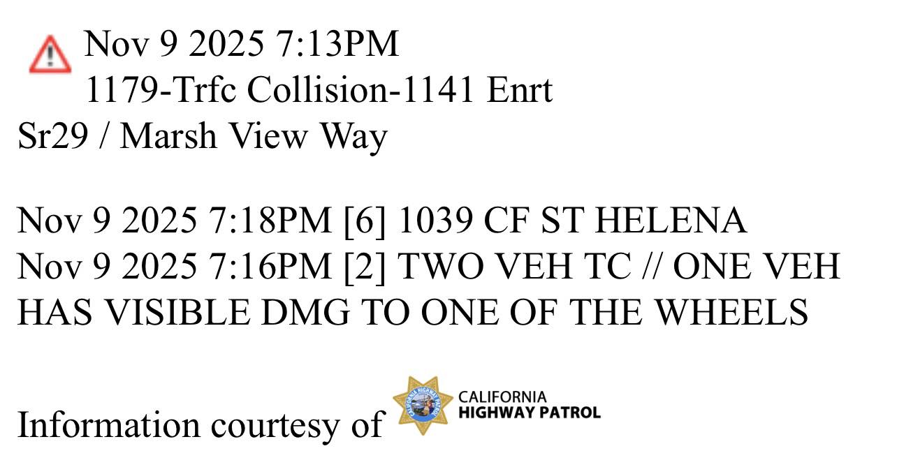 TC. 2 vehicles. Hwy 29 and... - On the Scanner Lake County | Facebook