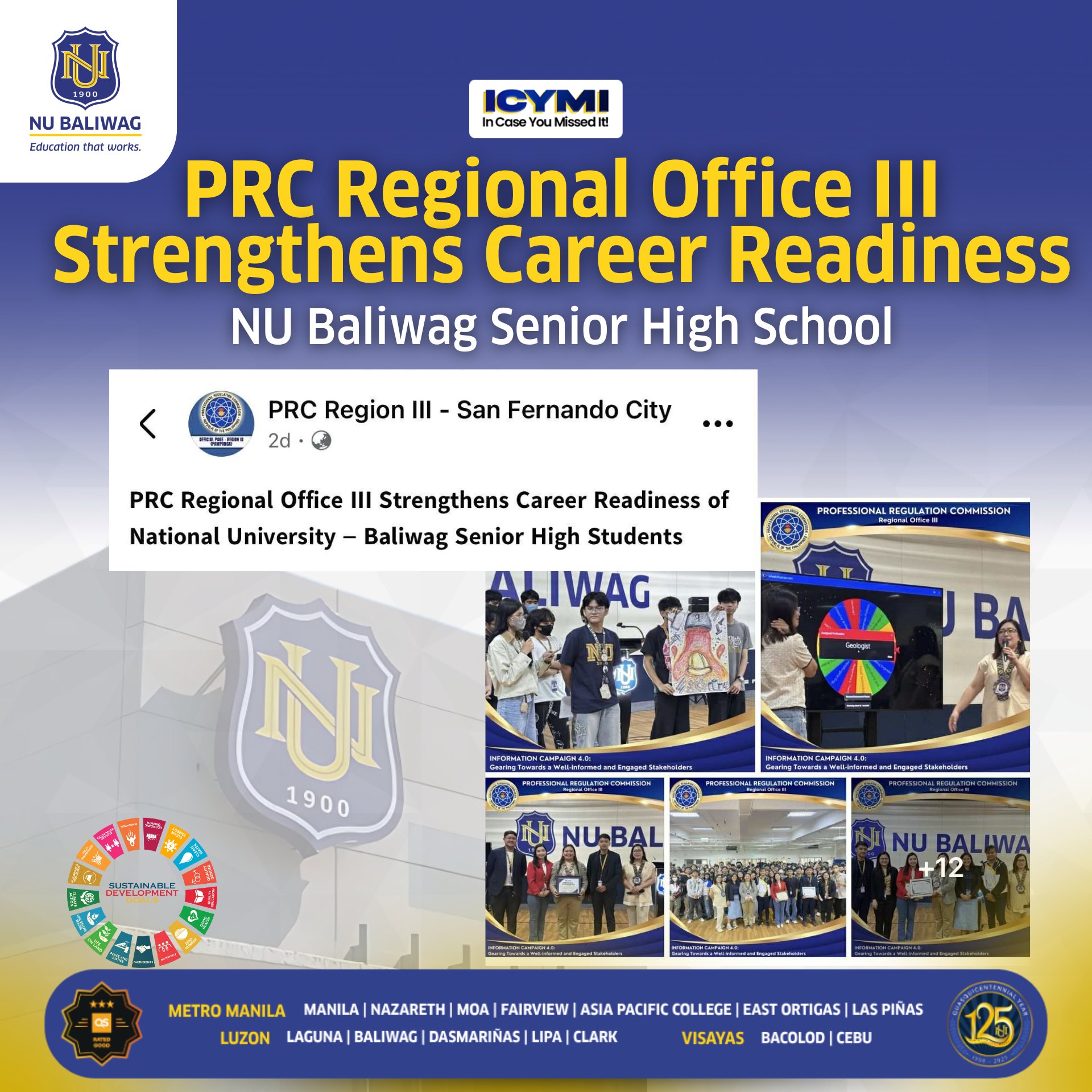NU - ICYMI: PRC Regional Office III Empowers NU Baliwag Senior High ...