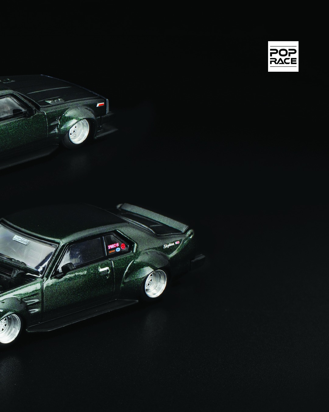 Pop Race Skyline C210 1:64 scale model in racing green