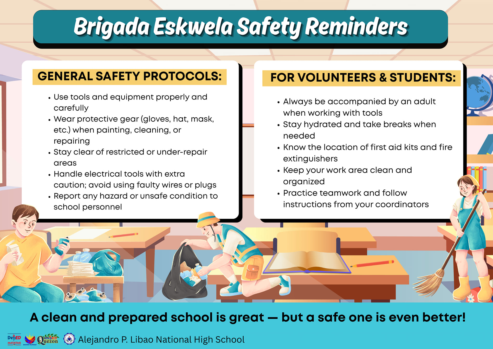 DepEd - 📢 BRIGADA ESKWELA SAFETY REMINDERS! Mga Ka-Brigada, habang ...