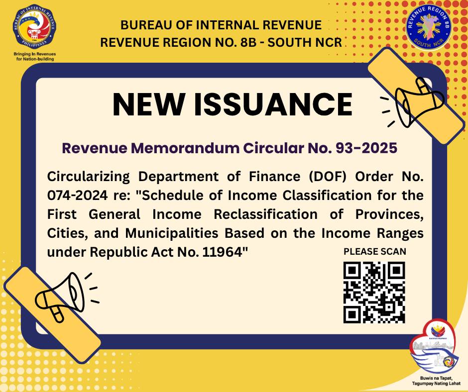 BIR - Circularizing Department of Finance (DOF) Order No. 074-2024 re ...