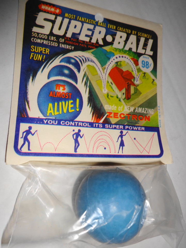 Vintage 1965 Wham-O Super Ball in blue