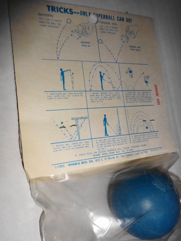 Vintage 1965 Wham-O Super Ball in blue