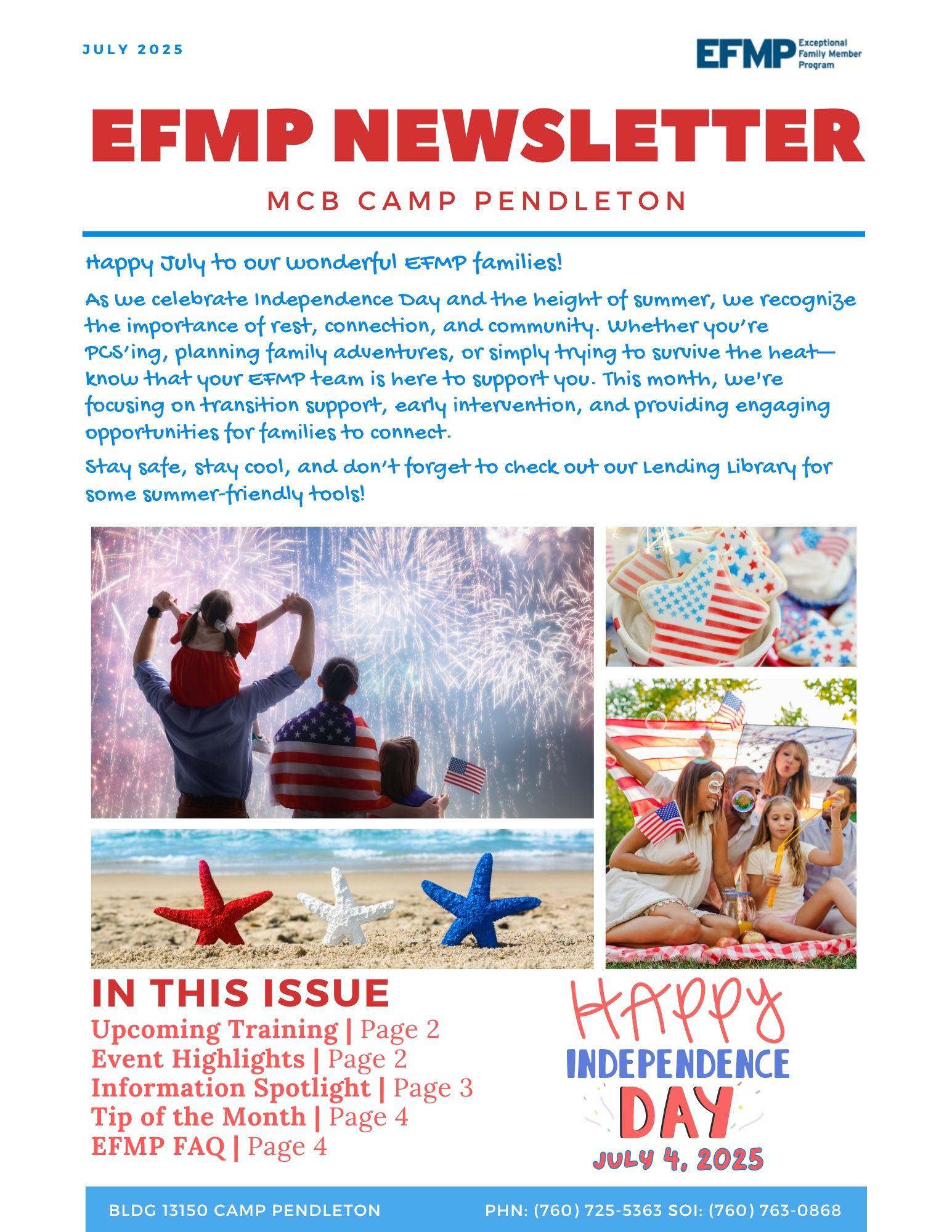 📬 Our July EFMP Newsletter is... - MCCS Camp Pendleton - EFMP | Facebook
