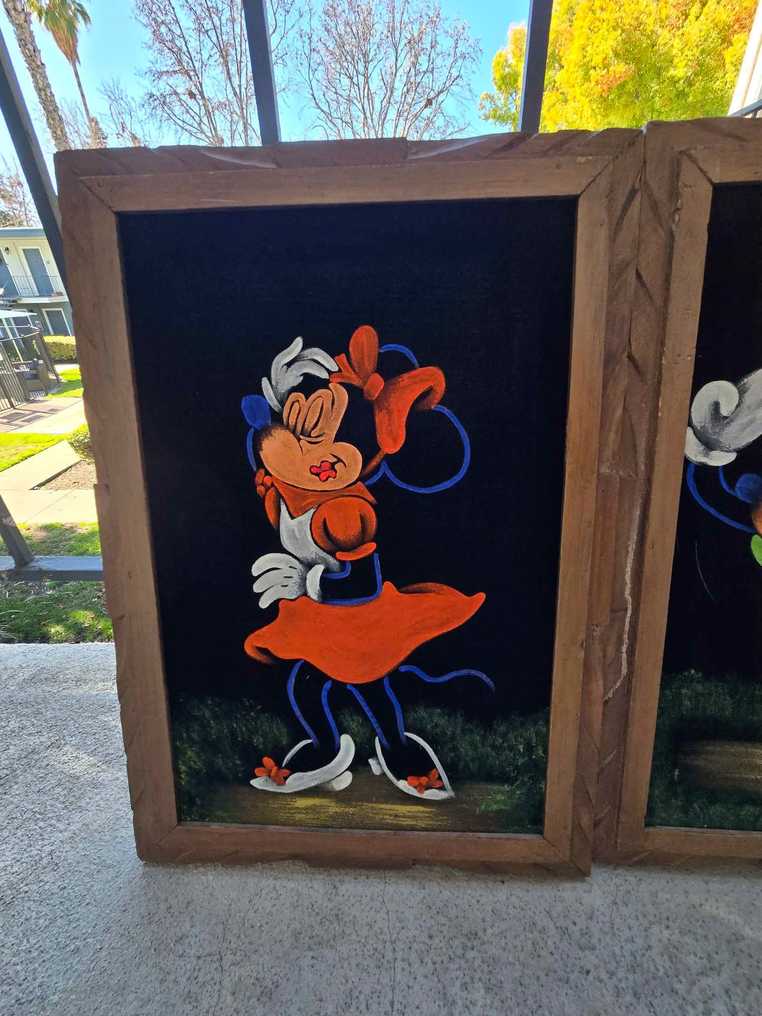 1970s Vintage Velvet Disney Painting- Set of 4 - Posters, Prints 
