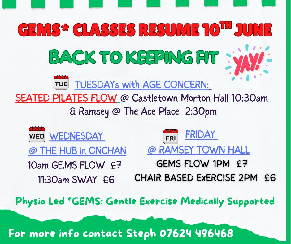 🗓️ 2025 Part 2!... - GEMS Gentle Exercise Medically Supported | Facebook