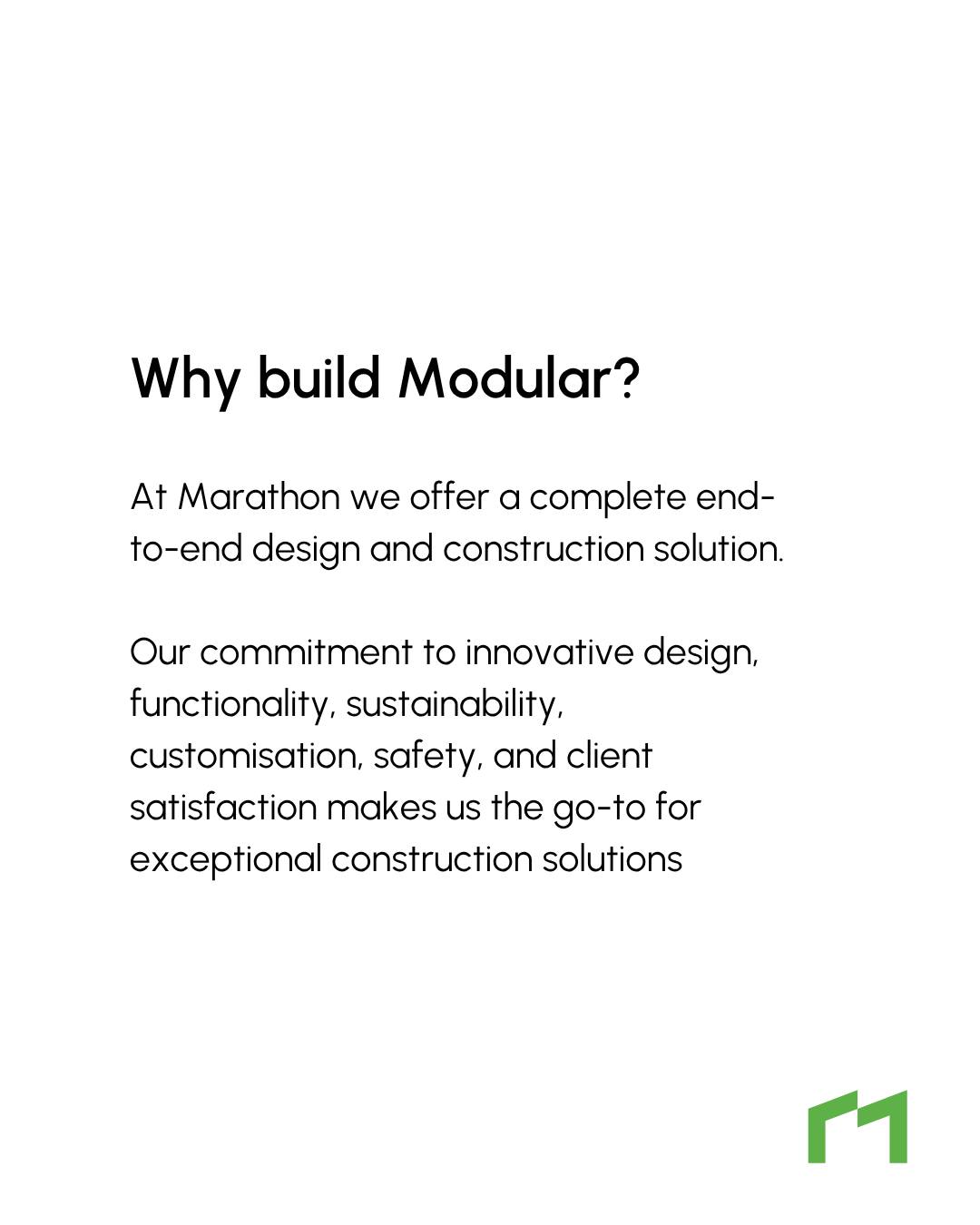 Marathon - Why Build Modular? 🏗️ At Marathon, we provide complete end ...