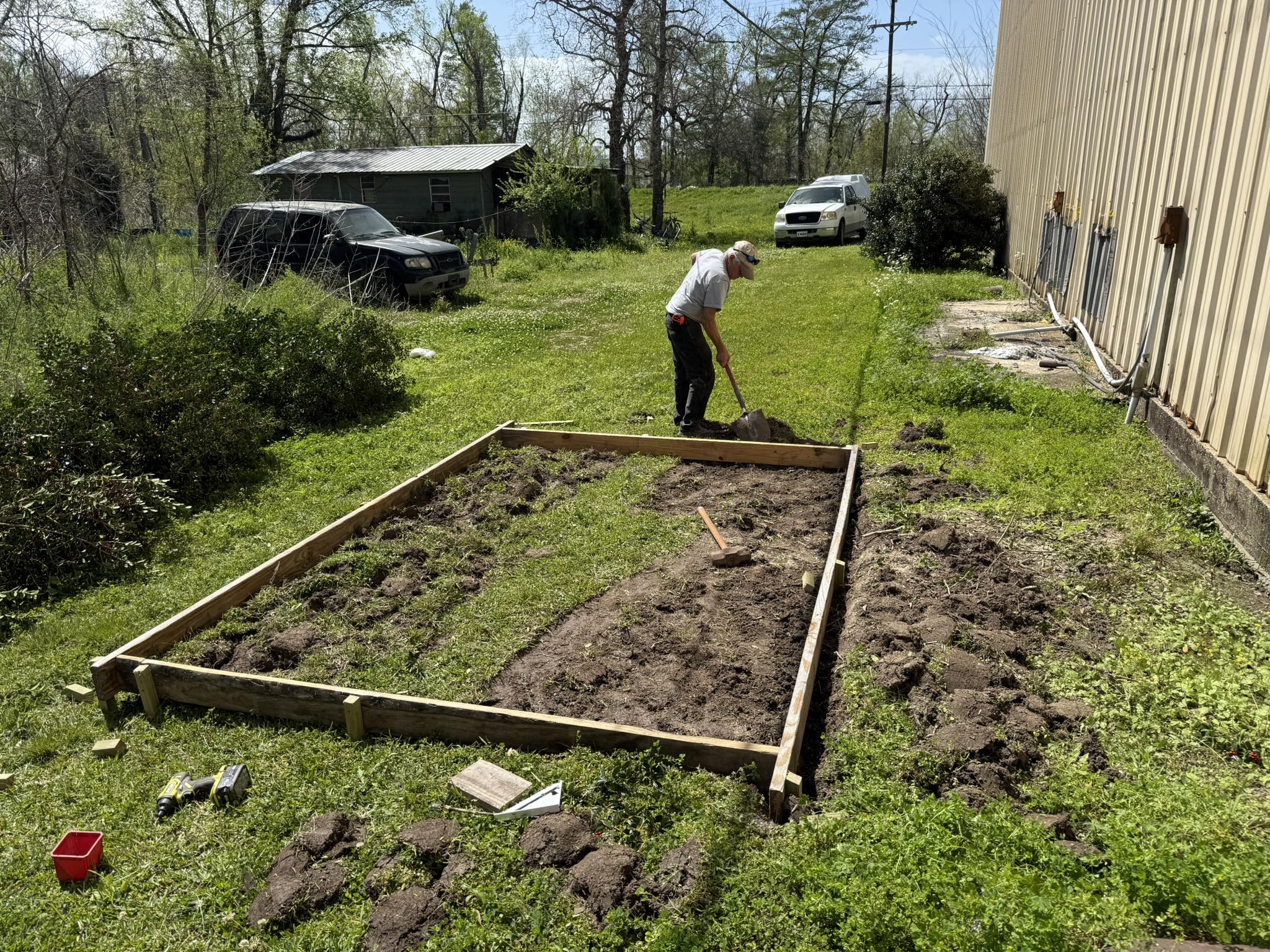 Bayou - Randy LaPrairie forming up the pad for our 25 ton A /C unit for ...